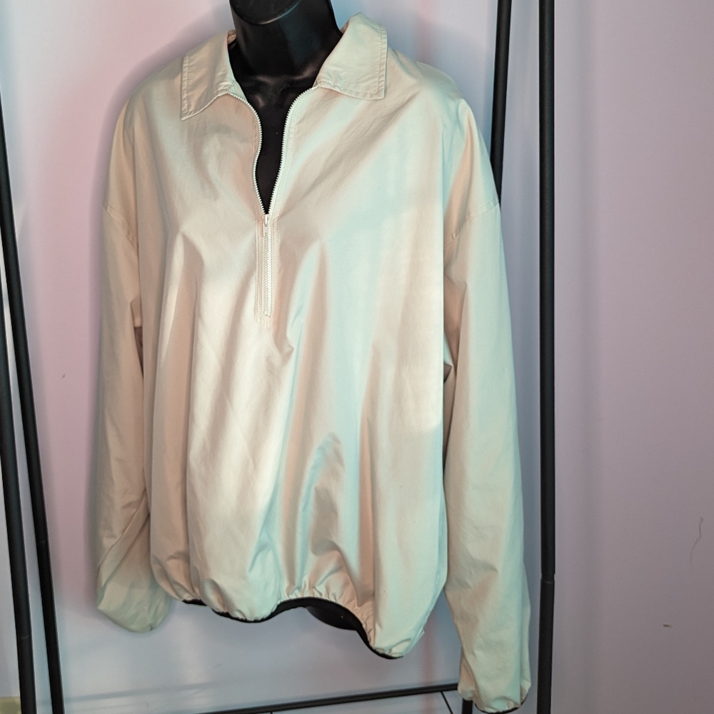 London Fog khaki athletic zip style lightweight pullover jacket